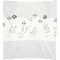 Alvi Cambiador 2 Lados Cuña Laminada Hipopótamo Plateado 68 X 60 Cm