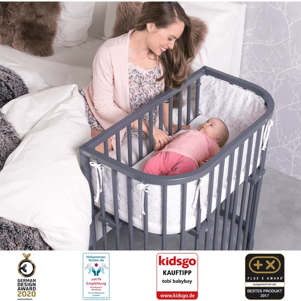 Babybay Cuna Colecho Boxspring Comfort Plus Lacada Gris Pizarra - Imagen 5