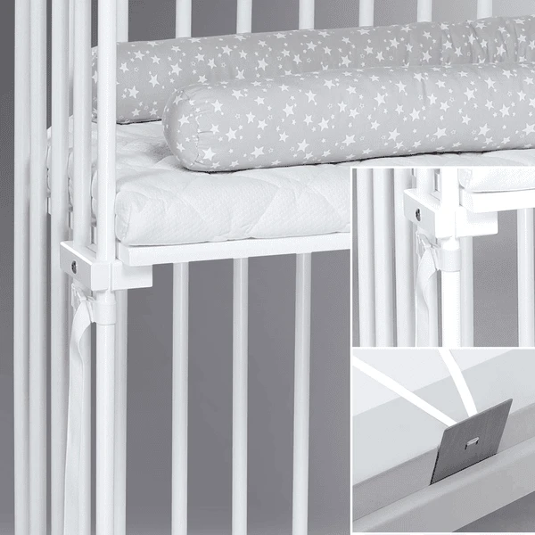 Babybay Cuna Colecho Boxspring Haya Maciza Blanca Barnizada - Imagen 5