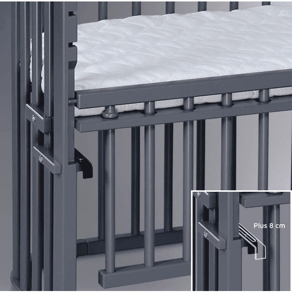 Babybay Cuna Colecho Maxi Comfort Plus Lacado Gris Pizarra - Imagen 2