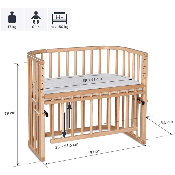 Babybay Cuna Colecho MaxiComfort Plus Lacado Madera - Imagen 4
