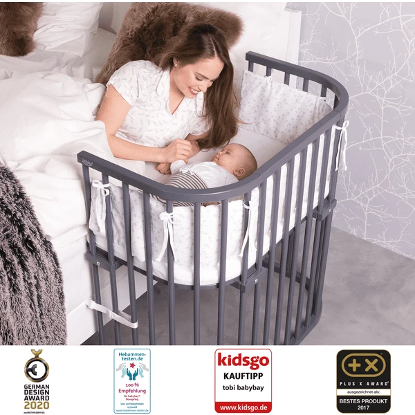Babybay Cuna Lateral Boxspring XXL Slate Grey - Imagen 2