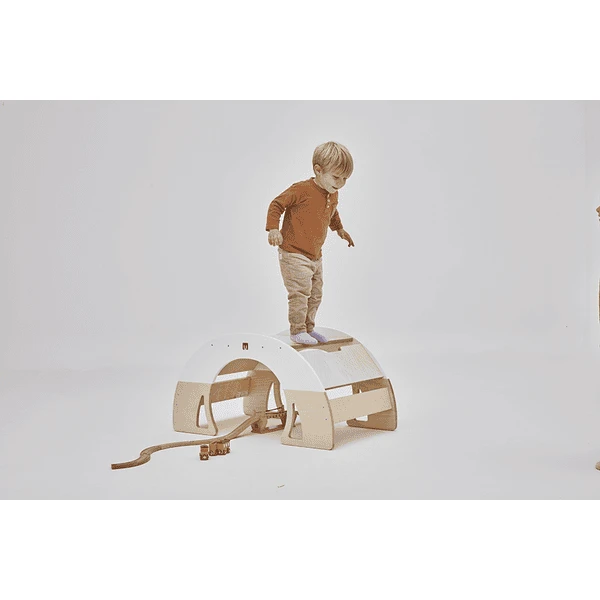 Bianconiglio Kids ® Mesa Balancín DONDO Multifunción Blanco/naturaleza - Imagen 4