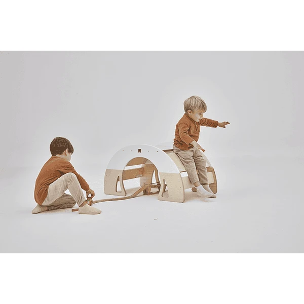 Bianconiglio Kids ® Mesa Balancín DONDO Multifunción Blanco/naturaleza - Imagen 5