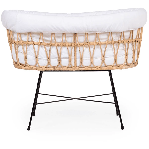 Childhome CHILD HOME Cuna Moisés De Ratán Patas Metálicas Con Colchón Y Nido - Imagen 4