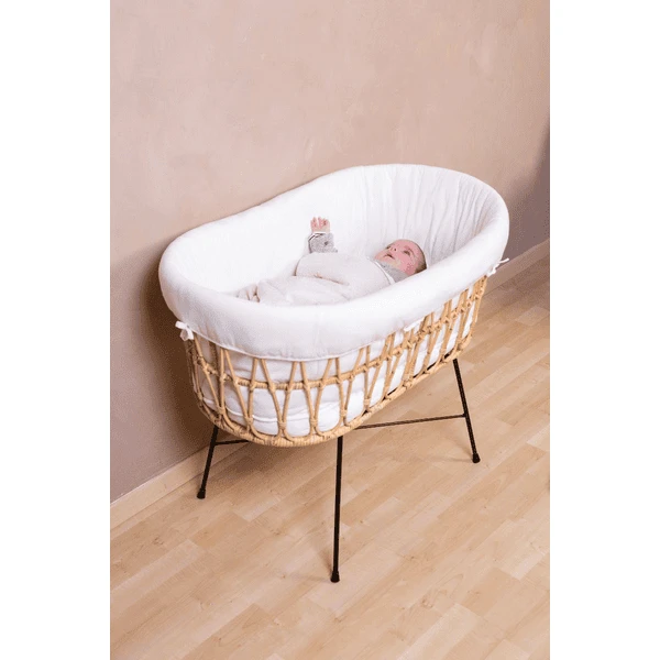 Childhome CHILD HOME Cuna Moisés De Ratán Patas Metálicas Con Colchón Y Nido - Imagen 5