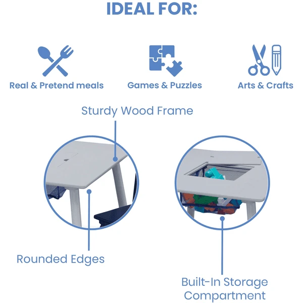 Delta Children Set Mesa Con Almacenamiento Y Sillas Infantil (azul/blanco) - Imagen 5