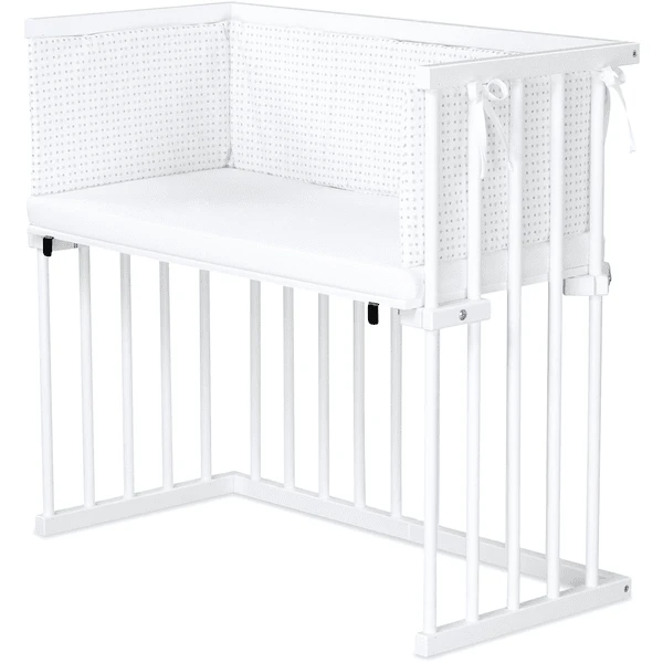 Dreamgood Moisés De Haya Lacado En Blanco | Colchón Prime | Nido, Estrella Blanca Mezcla De Gris Claro/gris Plata