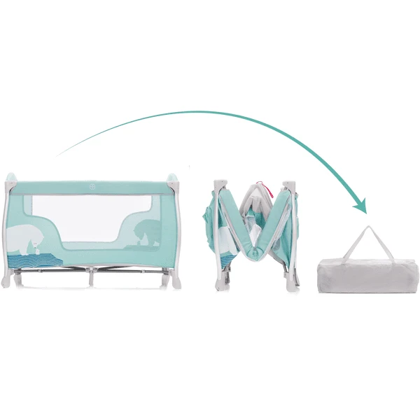 Fillikid Cuna De Viaje Alu Milan Oso Polar Menta - Imagen 3