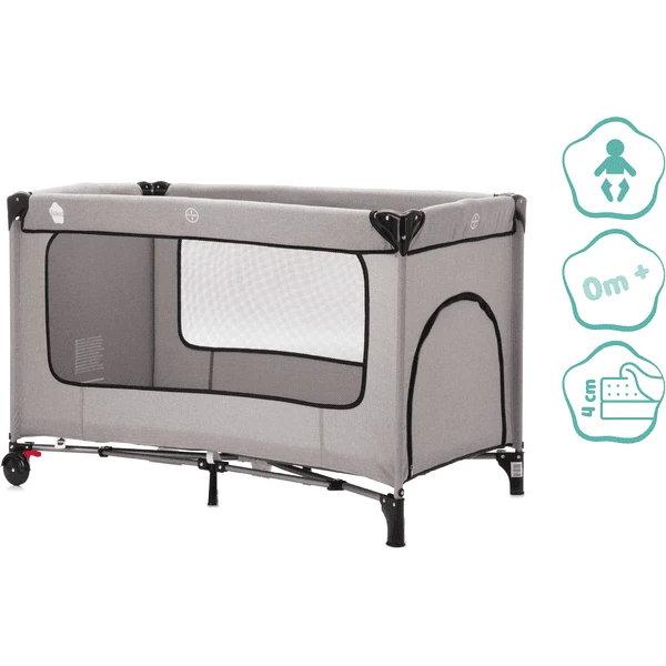 Fillikid Cuna De Viaje Paris Con Colchón Confort Gris Claro Melange - Imagen 2