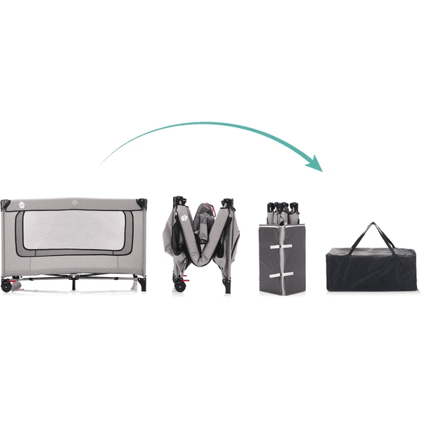 Fillikid Cuna De Viaje Paris Con Colchón Confort Gris Claro Melange - Imagen 3