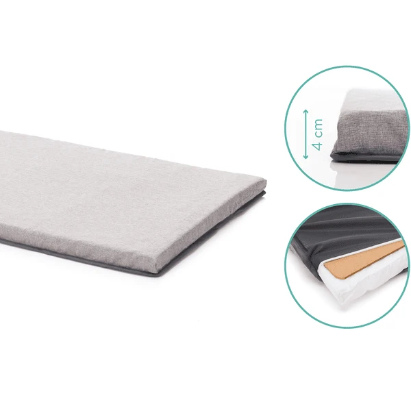 Fillikid Cuna De Viaje Paris Con Colchón Confort Gris Claro Melange - Imagen 4