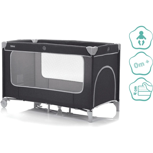 Fillikid Cuna De Viaje Paris Con Colchón Confort Gris Oscuro Melange - Imagen 2