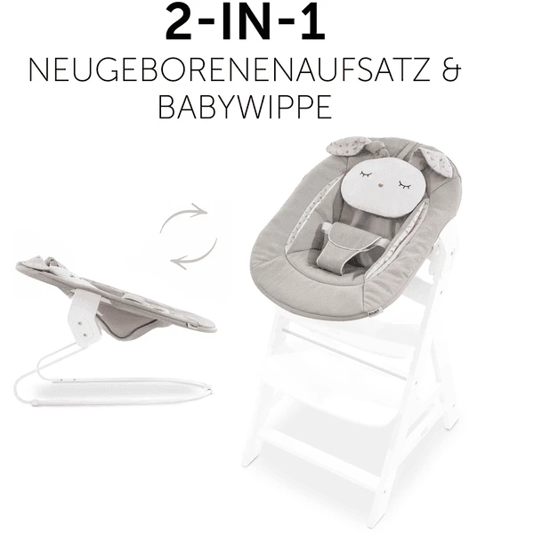 Hauck Hamaca Para Trona Alpha Hamaca 2en1 Powder Bunny Beige Bloom - Imagen 3