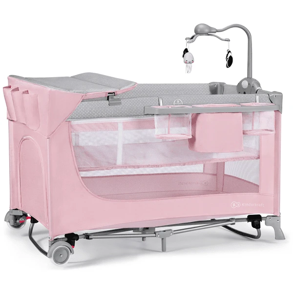 Kinderkraft Cuna De Viaje LEODY Rosa Con Accesorios - Imagen 4