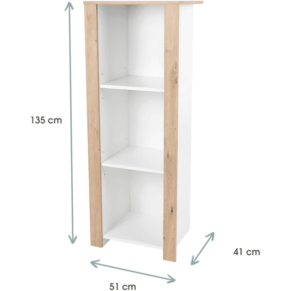 Kindsgard Estante Vertical Hemme Blanco/roble - Imagen 2