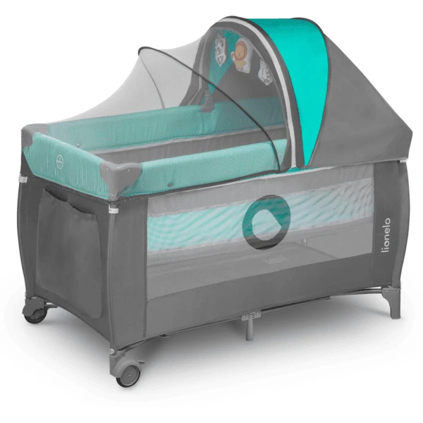 Lionelo Cuna De Viaje Sven Plus Turquoise Grey - Imagen 2