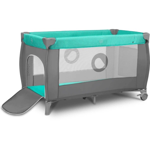 Lionelo Cuna De Viaje Sven Plus Turquoise Grey - Imagen 4