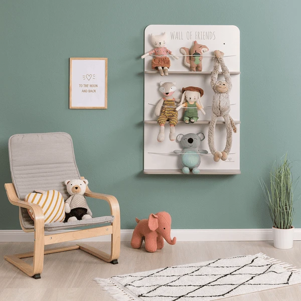 MUSTERKIND ® Estantería Para Peluches Picea Blanco/gris Madera - Imagen 2