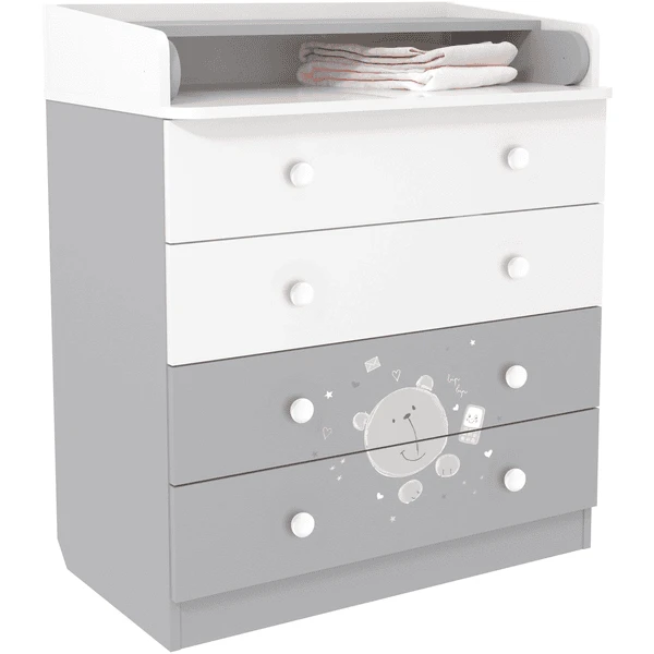 Polini Kids Mueble Cambiador French Teddy 1580 Blanco-gris - Imagen 4