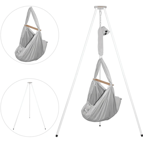 SCHMUSEWOLKE Cuna Colgante Baby Bio Gris Con Tipi Blanco - Imagen 2