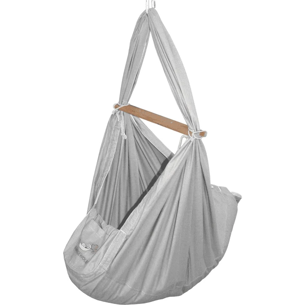 SCHMUSEWOLKE Cuna Colgante Baby Bio Gris Con Tipi Blanco - Imagen 3