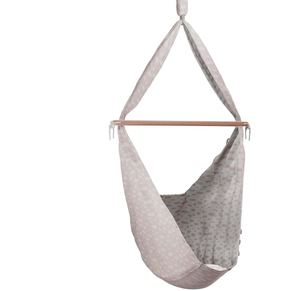 SCHMUSEWOLKE Cuna Colgante Clouds BabyBlue Con Abrazadera De Puerta Beige - Imagen 4