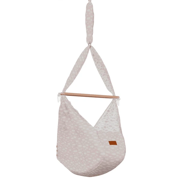 SCHMUSEWOLKE Cuna De Colgante Clouds OldPink Con Tipi Blanco - Imagen 3