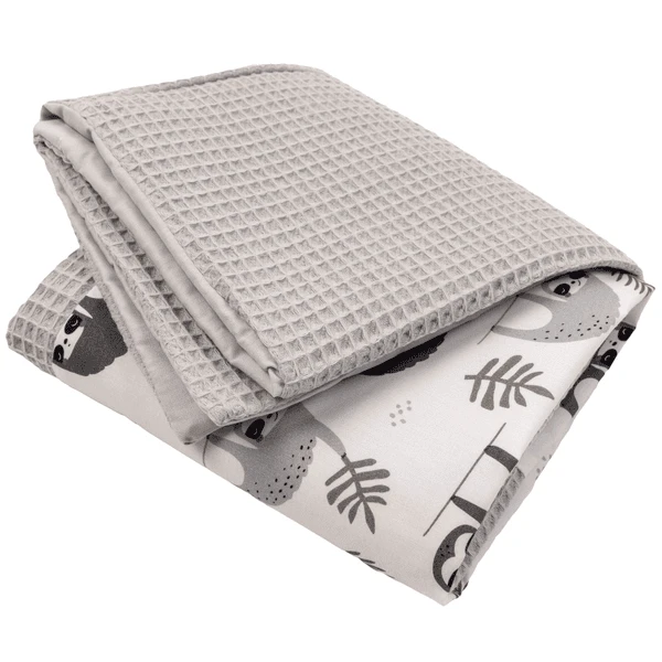 Ullenboom Funda Para Cambiador Waffle Pique Motif Gris Perezoso 75 X 85 Cm - Imagen 4